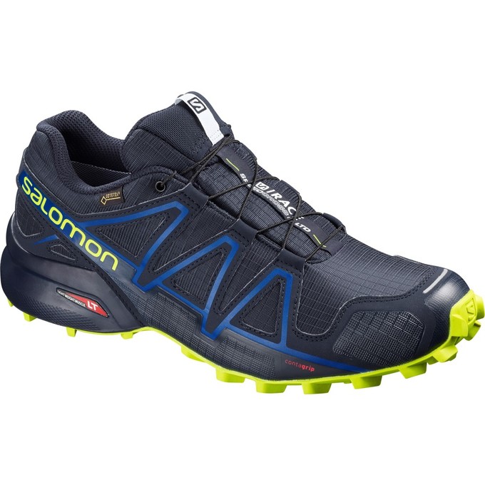 Salomon Singapore Mens Trail Running Shoes - SPEEDCROSS 4 GTX® S/RACE LTD Navy | 57904-RNQS